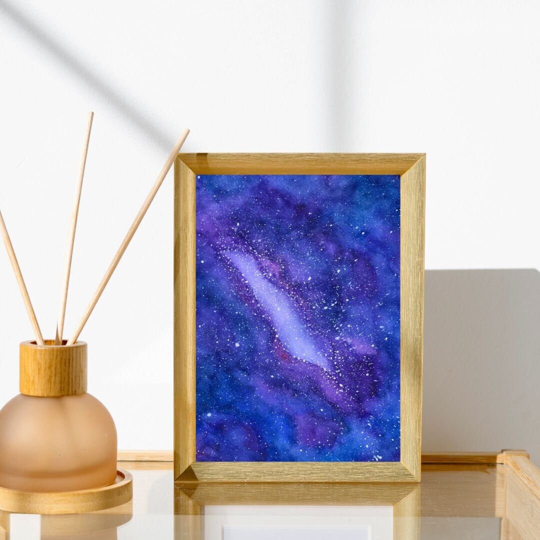 Watercolor Galaxy Art Print Wall Art Digital Download Etsy