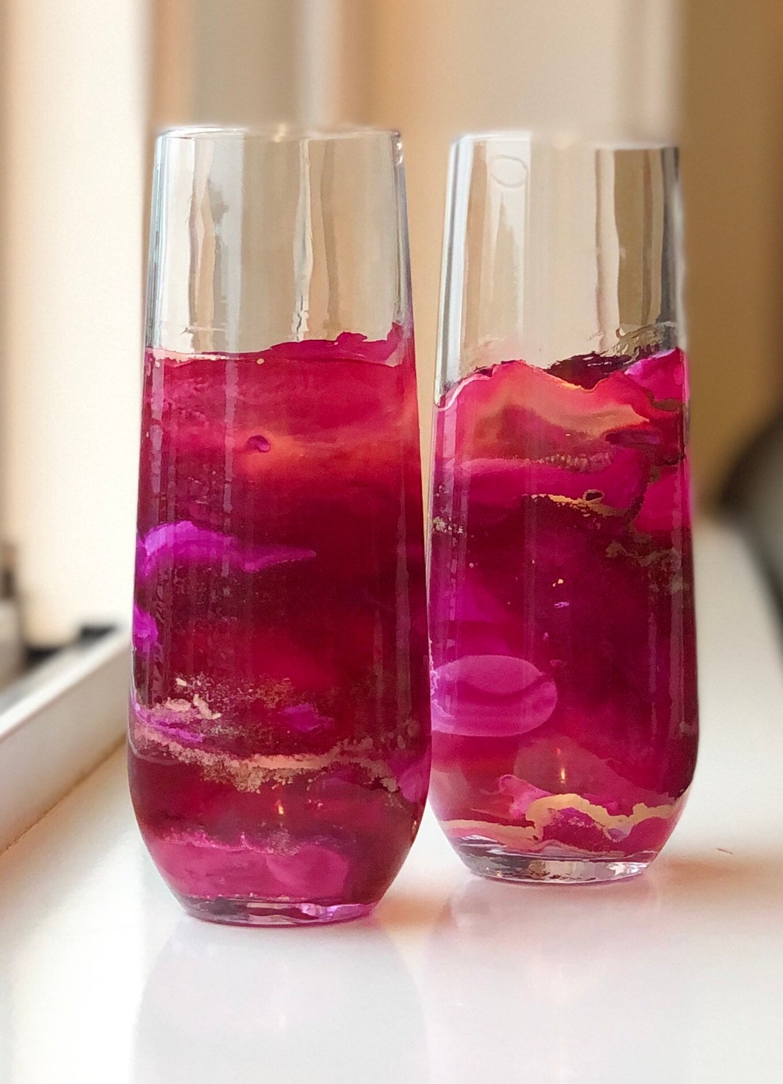 4 Custom handpainted pieces of glassware sets Stunning and Etsy