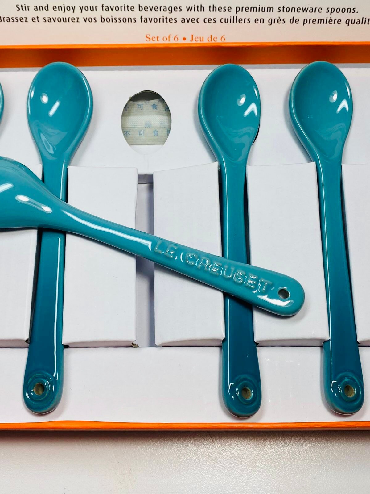 Rare Le Creuset Stoneware Ceramic Tea Spoon Set of 6 Caribbean Etsy