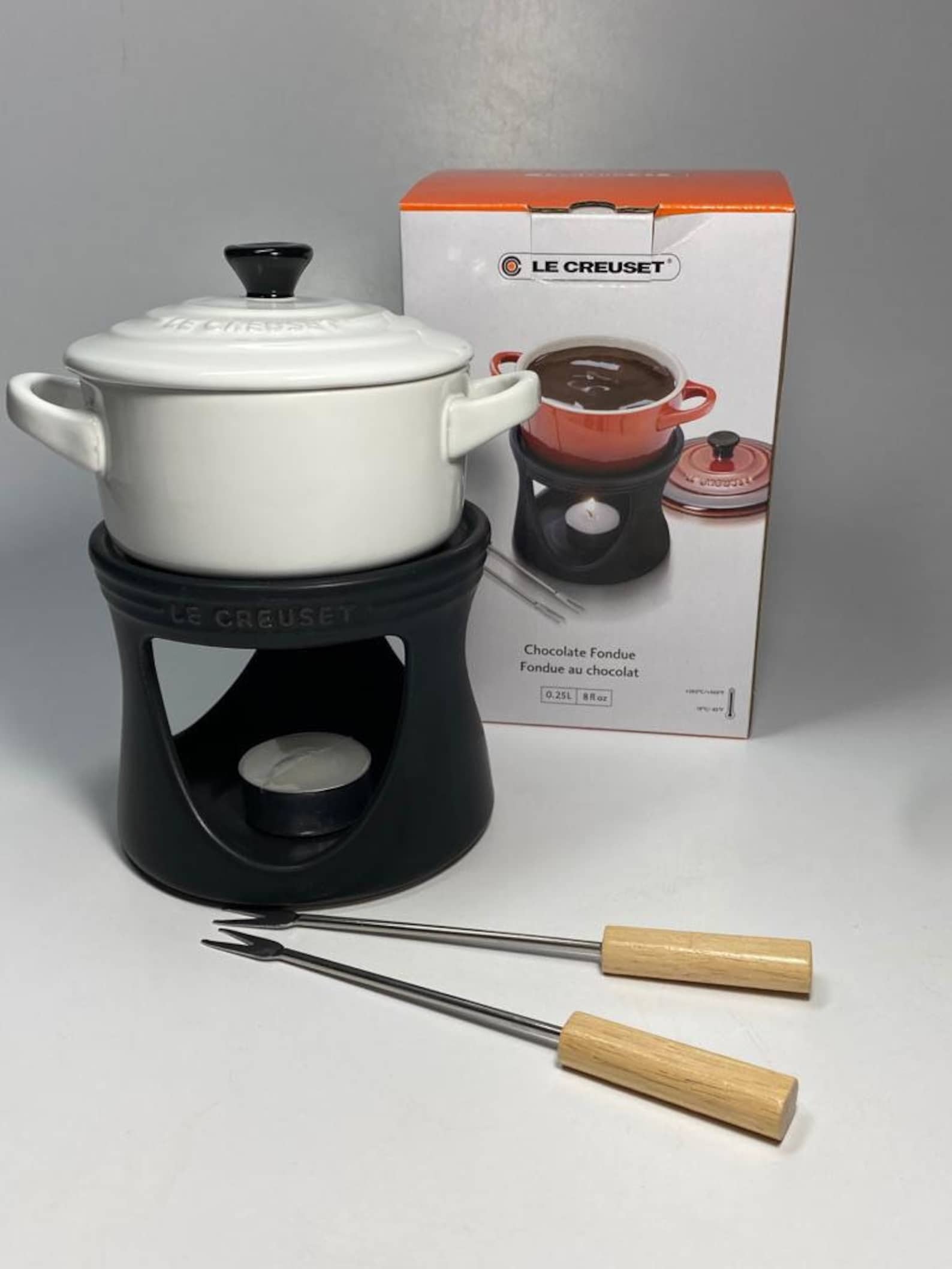 Le Creuset Stoneware Fondue 5pc Set White New In Box Etsy