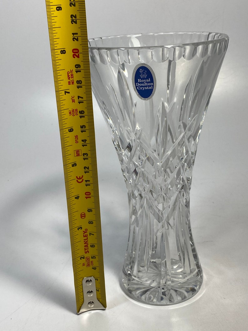 New Stunning Royal Doulton Crystal Vase Thumbprint Top Edge Etsy
