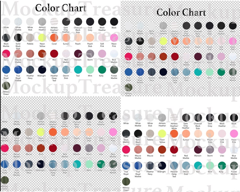 Download Bella Canvas 8800 Womens Flofy Racerback Tank color chart ...