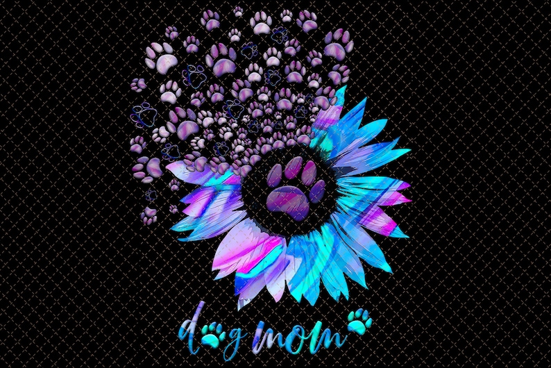 Dog Mom Svg Hologram Sunflower Svg Png Dog Mom Png Love | Etsy