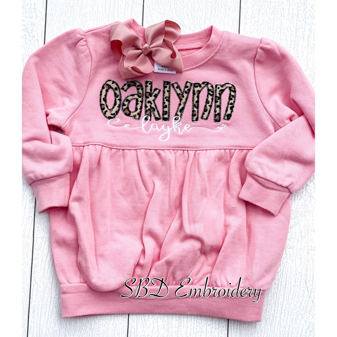 Personalized Bubble Sweatshirt, Monogrammed, Applique Name Sweatshirt