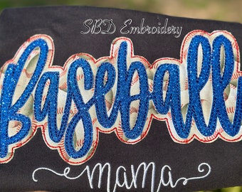 Baseball Mama Tee, Baseball Era, Personalized Tee, Gifts for Mom, Comfort Colors, Embroidered, Applique