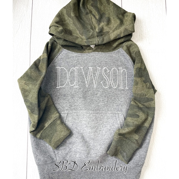 Camo Toddler Hoodie, Personalized Toddler Sweatshirt, Camo Sweatshirt, Monogram, Gifts for him, Toddler, Embroidery