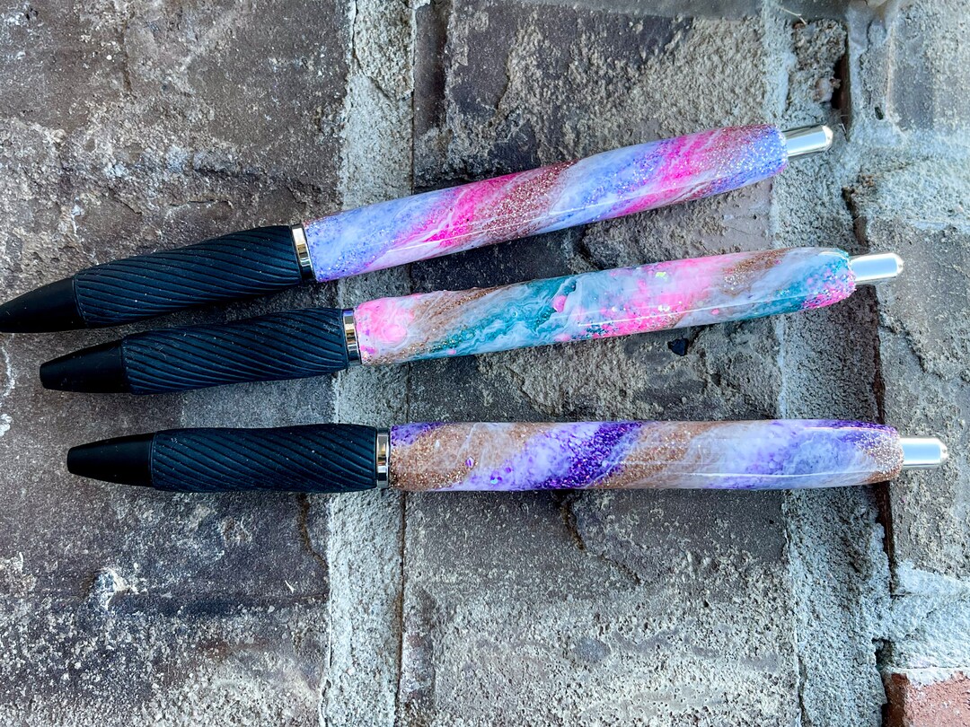 Rainbow Ombre Refillable Pens, Glittered, Custom SS Gel Pens, Refillable, Teacher Appreciation
