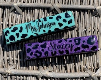 Personalized Glitter Leopard Stapler, Christmas Gifts, Boss Gift, Personalized, Monogrammed, Gifts for her, Mint, Purple, Customized