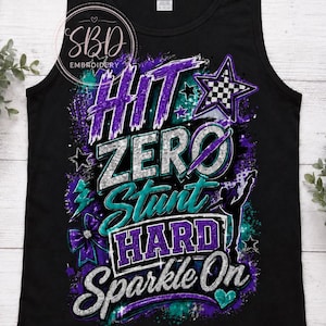 Cheerleading Tank Top | Hit Zero Stunt Hard Sparkle On Spirit Wear