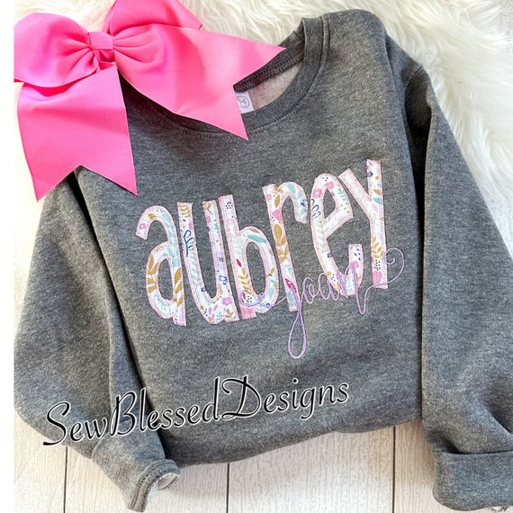 Personalized Applique Name Sweatshirts Toddler Sweatshirts - Etsy