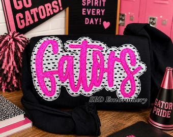 Custom School Spirit Sweatshirt | Personalized Mascot Applique Sweatshirt | Embroidered School Spirit Crewneck | Team Pride Sweatshirt