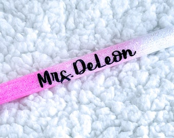 Pink Glitter Ombre Personalized Pen, Gifts for her, Glitter Refillable Pens, Glitter, Ombre