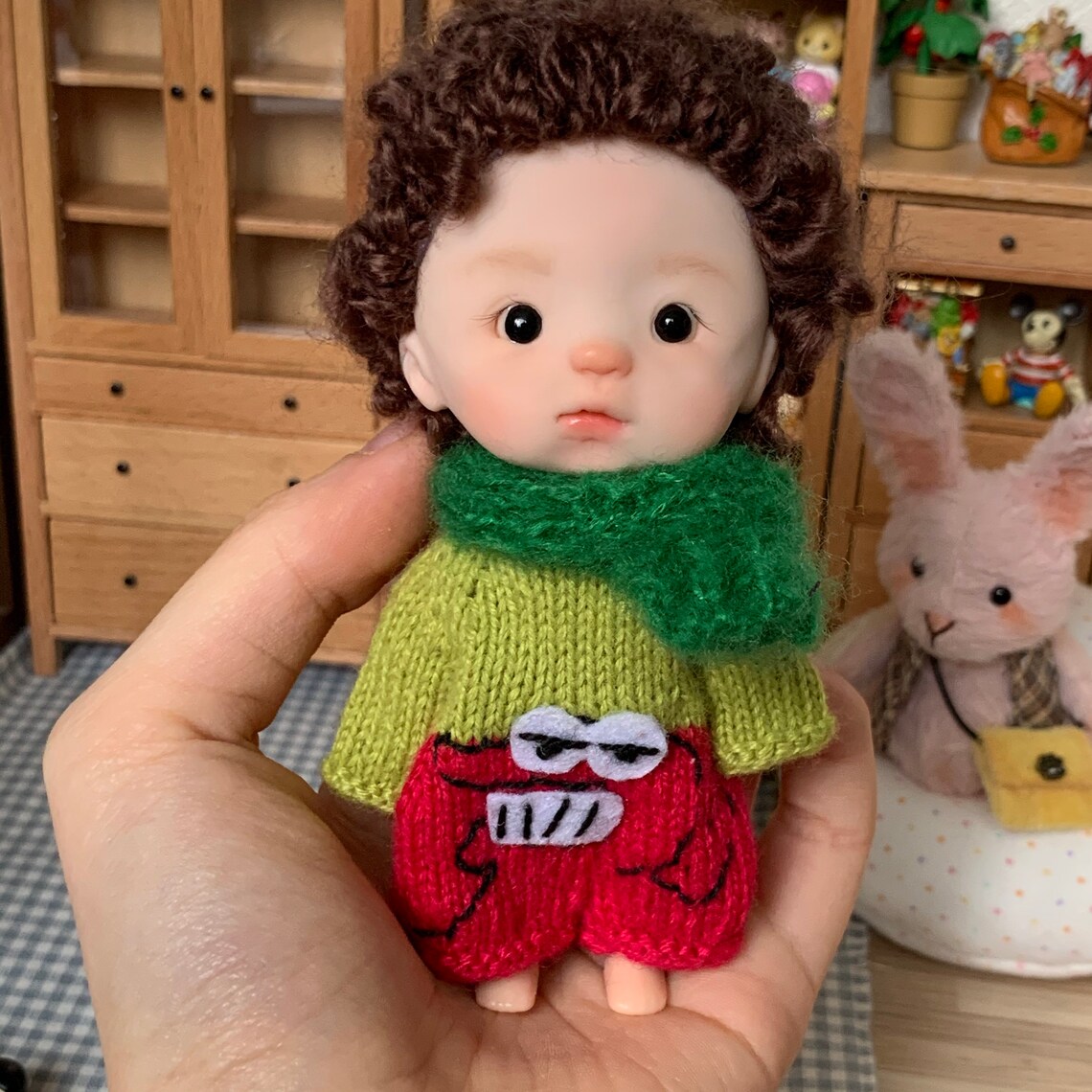 Ob11 type handmade clay doll Etsy