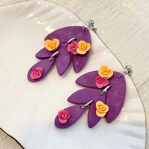 Red Rock Clay Earrings Handmade Hypoallergenic Lightweight