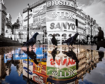 Colorful reflections on Piccadilly Circus, London | 1999