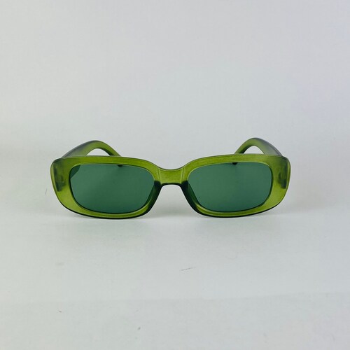 Rectangle Green Frame and Green Lens Sunglasses Etsy