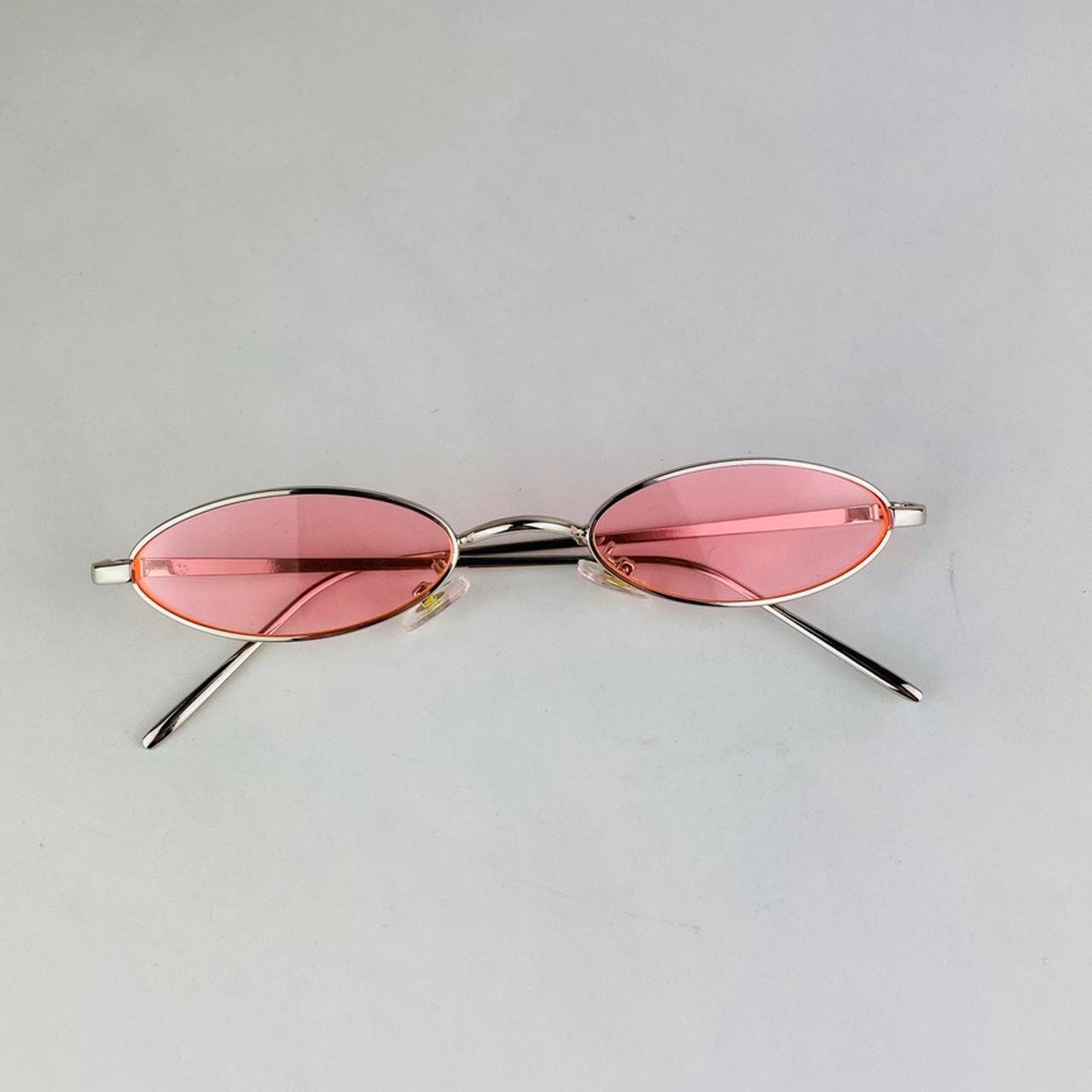 Pink small oval clearance sunglasses