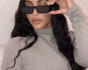 Rectangle Black Frame Sunglasses