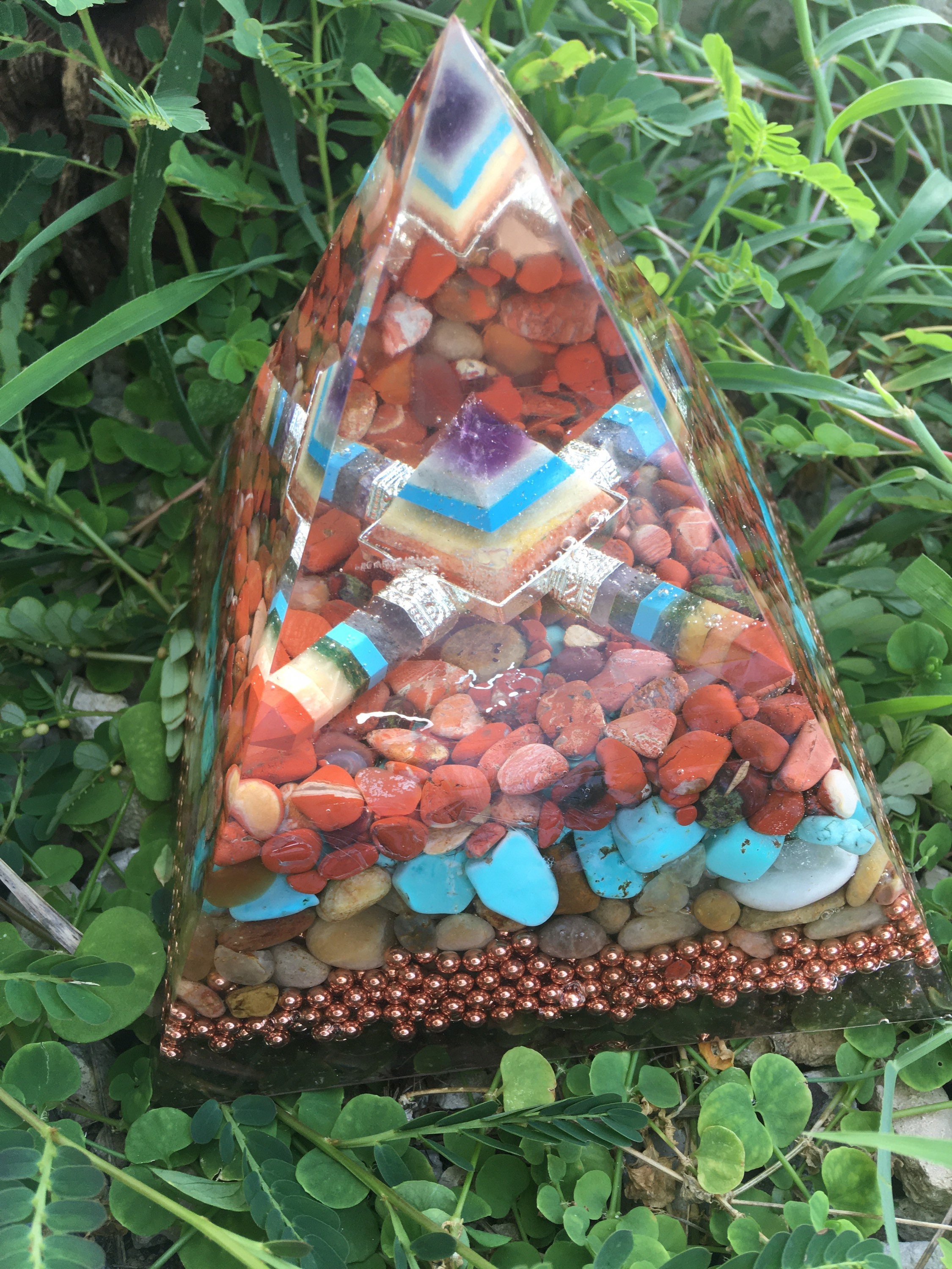 XXL Kaleidoscope chakra orgonite pyramid Etsy