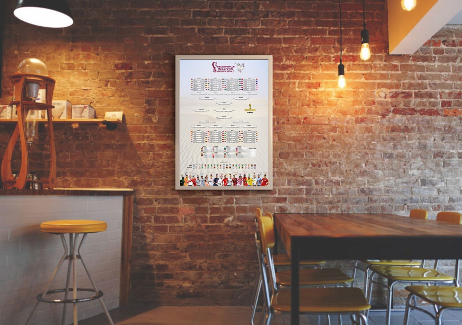 Printable Qatar 2022 World Cup Wall Chart Calendar Bracket and Etsy Canada