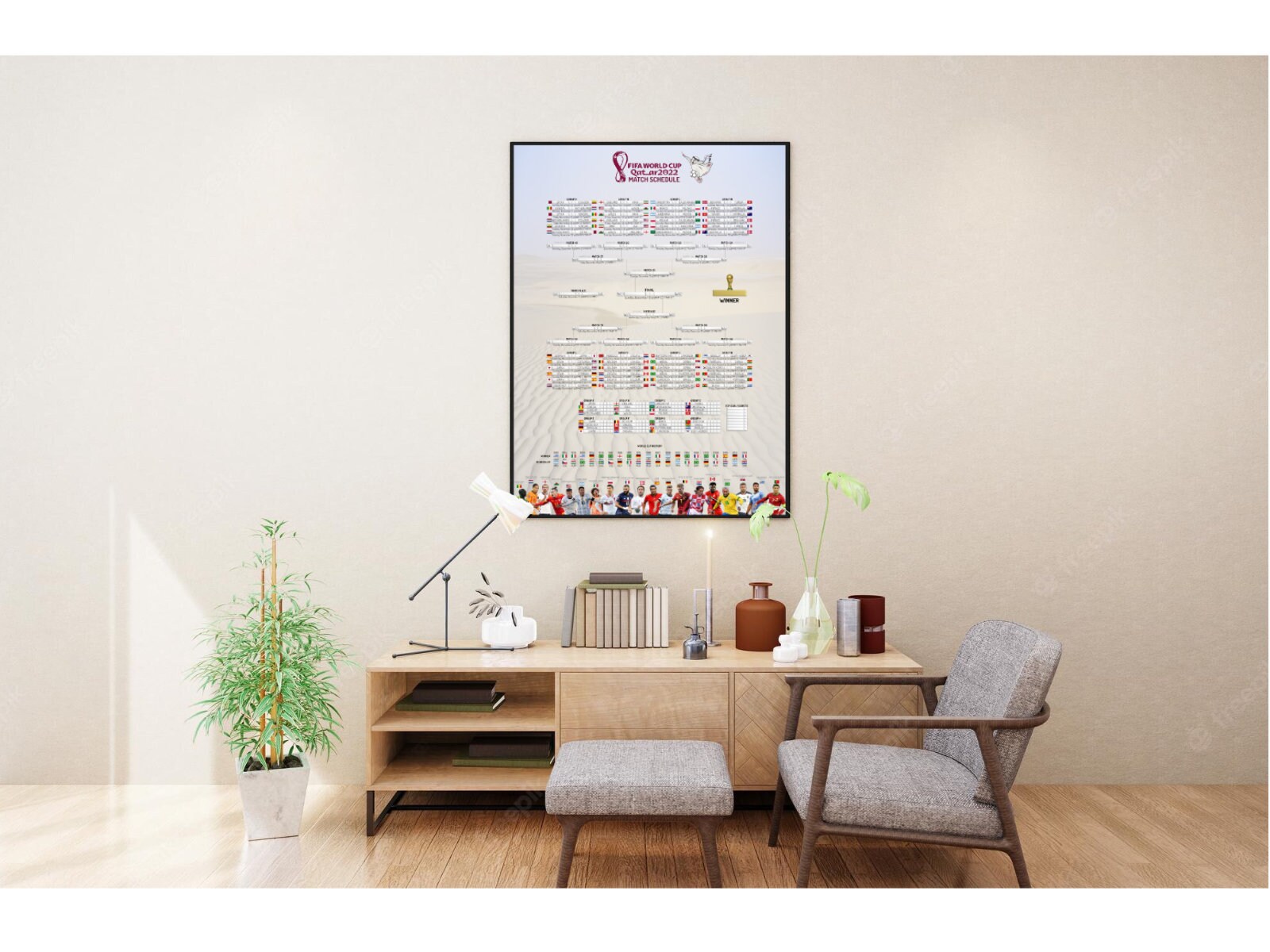 Printable Qatar 2022 World Cup Wall Chart Calendar Bracket and Etsy Canada