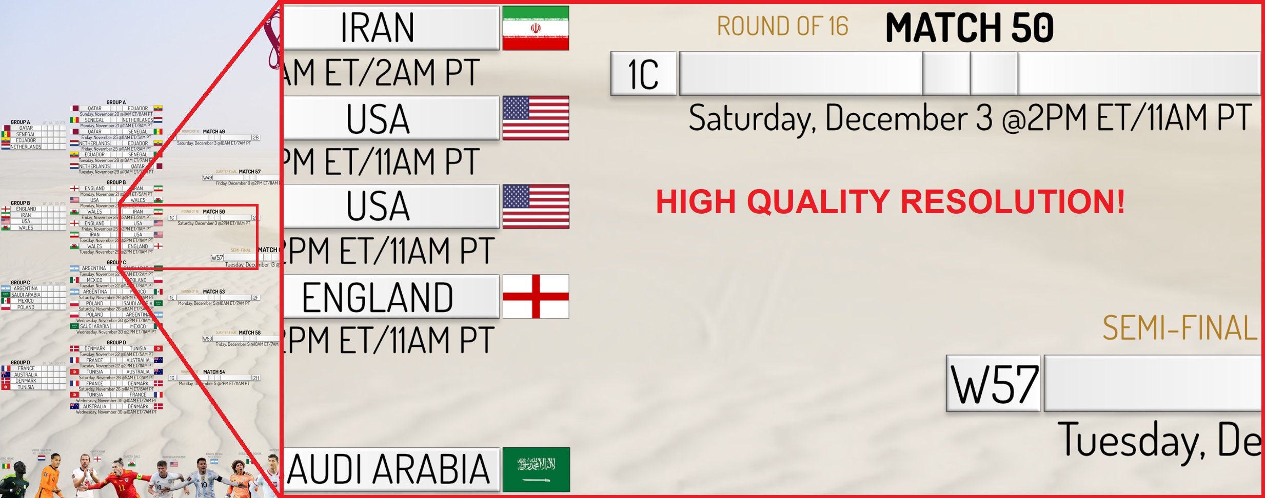 Printable Qatar 2022 World Cup Wall Chart Calendar Bracket and Etsy Canada