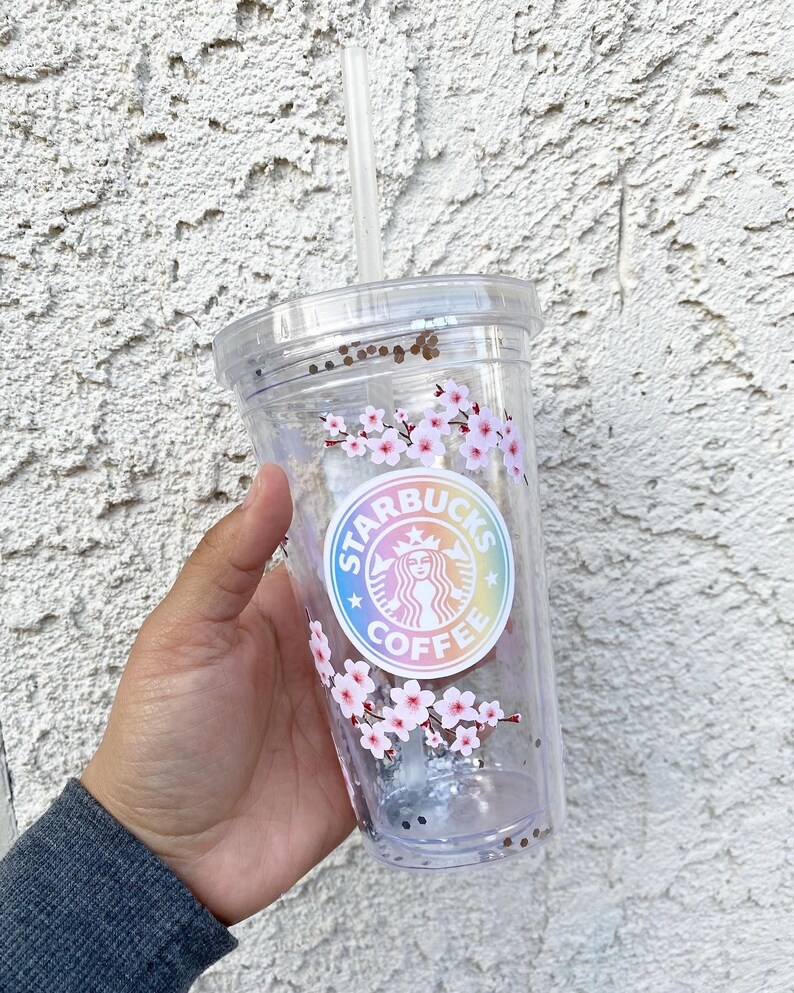 Cherry Blossom Cold Cup Cherry Blossom Tumbler Starbucks Etsy
