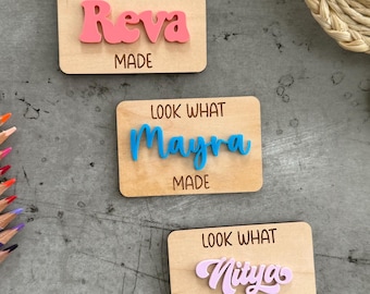 Personalized Kids Magnet, Look What I Made Magnet, Refrigerator Magnet, Kids Art Display Magnet, Locker Magnet, Gift For Kids