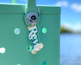 Personalized name Keychain, Bogg Bag Name Keychain, Personalized Bag Charm Beach Tote Name Tag, Backpack Name Tag, Custom Acrylic Keychain
