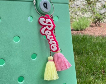 Personalized name Keychain, Bogg Bag Name Keychain, Personalized Bag Charm Beach Tote Name Tag, Backpack Name Tag, diaper bag tag sports bag