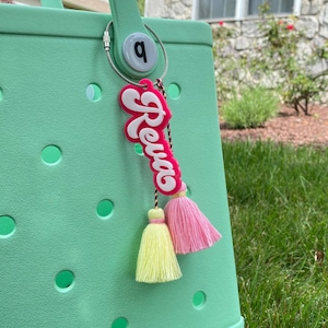 Personalized name Keychain, Bogg Bag Name Keychain, Personalized Bag Charm Beach Tote Name Tag, Backpack Name Tag, diaper bag tag sports bag