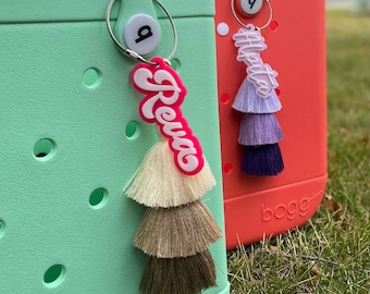 Personalized name Keychain, Bogg Bag Name Keychain, Personalized Bag Charm Beach Tote Name Tag, Backpack Name Tag, diaper bag tag sports bag