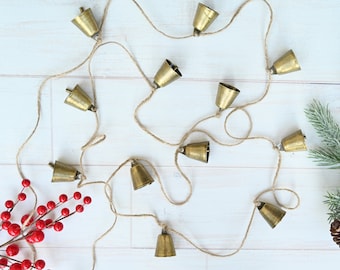 Bells Garland, Rustic décor, Farmhouse Décor, Boho Decor, , Antique Bell Garland