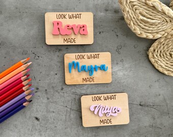 Personalized Kids Magnet, Look What I Made Magnet, Refrigerator Magnet, Kids Art Display Magnet, Locker Magnet, Gift For Kids