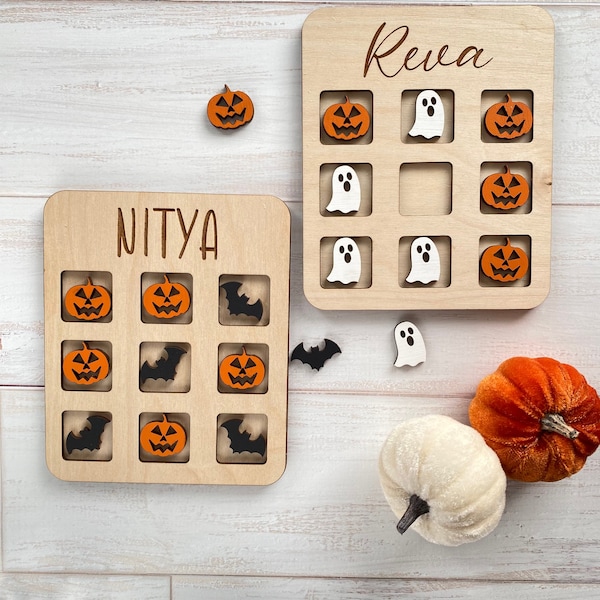 Personalized Halloween Tic Tac Toe, Halloween Gift Basket, Halloween Gift, Trick or treat