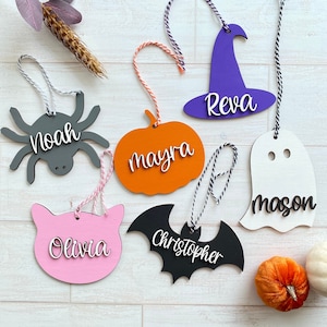 Halloween Basket Tag, Boo Basket Tag, Personalized Name Tag, Spooky Bag Tags