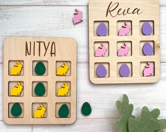 Personalized Easter Tic Tac Toe, Easter Basket Stuffer, Easter Gift, Gift for Toddler and kids