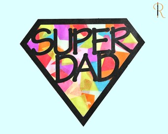 Super Dad Suncatcher Kit, Kids Craft kit, Father's Day Gift, Gifts for Kids