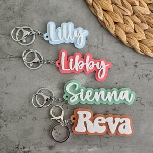Name Keychain, Backpack Name Tag, Bag Charms, Custom Name Keychain