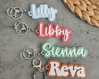 Name Keychain, Backpack Name Tag, Bag Charms, Custom Name Keychain