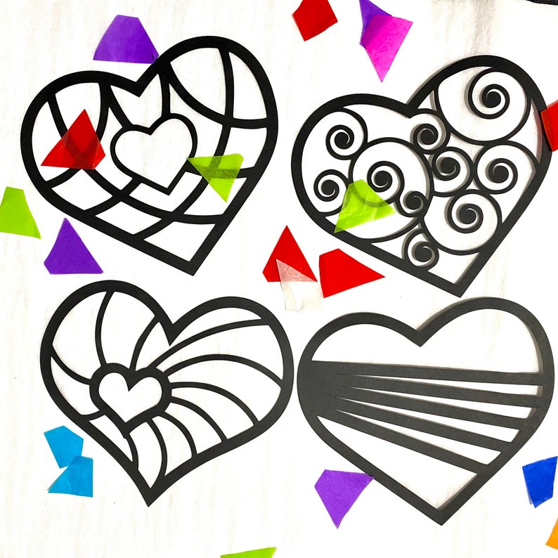 Hearts Suncatcher Kit Valentine Crafts Kids Craft Kit Etsy