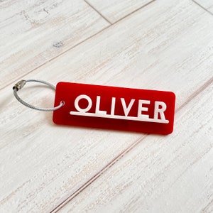 Personalized Acrylic Keychain, Boys Backpack name Keychain, 3D name tag, Custom name tag, personalized acrylic name tag, diaper bag tag