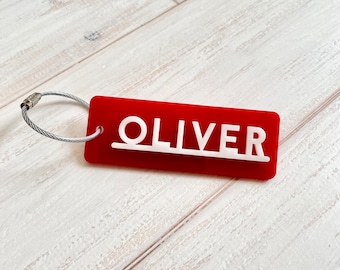 Personalized Acrylic Keychain, Boys Backpack name Keychain, 3D name tag, Custom name tag, personalized acrylic name tag, diaper bag tag