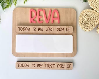 Personalized First Day of School Sign, Last Day of School, Back to School Photo Prop, Reusable Sign for First Day of School, Dry erase sign
