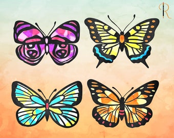 Butterfly suncatcher Kits, Nature Activity, Kids Craft Kit, Stain Glass Suncatchers, Gift For Kids