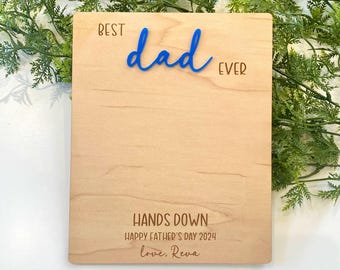 Handprint sign for Father's Day, DIY Father's Day Gift, Keepsake Gift for Dad, Grandpa, daddy, DIY Handprint Art, Father's Day Craft