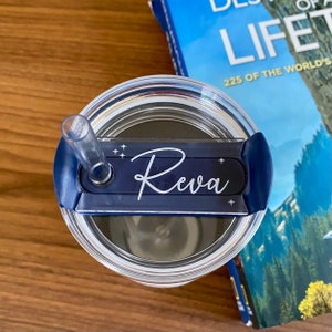 Personalized Tumbler nameplate, Custom Engraved name tag, Name Toppers for the tumbler lid, Quenchers H2.0 Tumbler 30oz/40oz