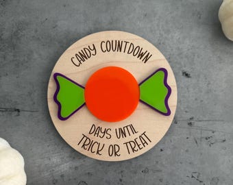 Aimant bonbon compte à rebours d'Halloween, signe Jours jusqu'à Halloween, signe effaçable à sec, des bonbons ou un sort compte à rebours, aimant de réfrigérateur Halloween