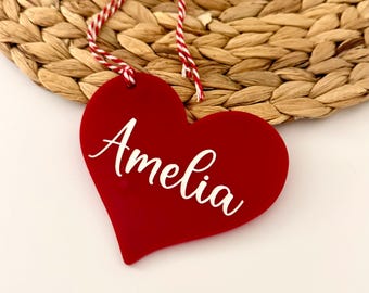 Étiquette de la Saint-Valentin, étiquette de panier-cadeau de la Saint-Valentin, étiquette de nom personnalisée, HeartTags