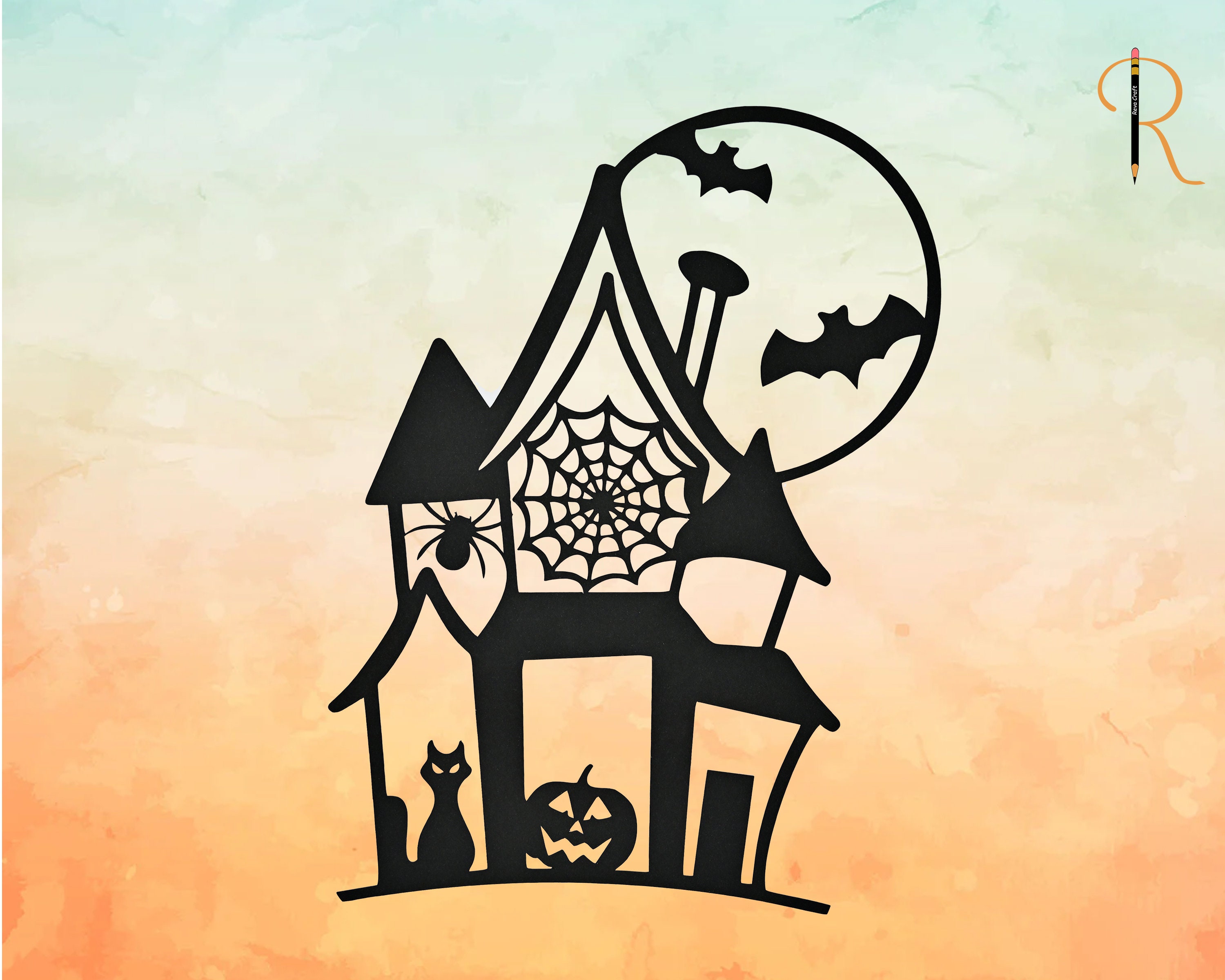 Custom Haunted House Window Hanging With Names